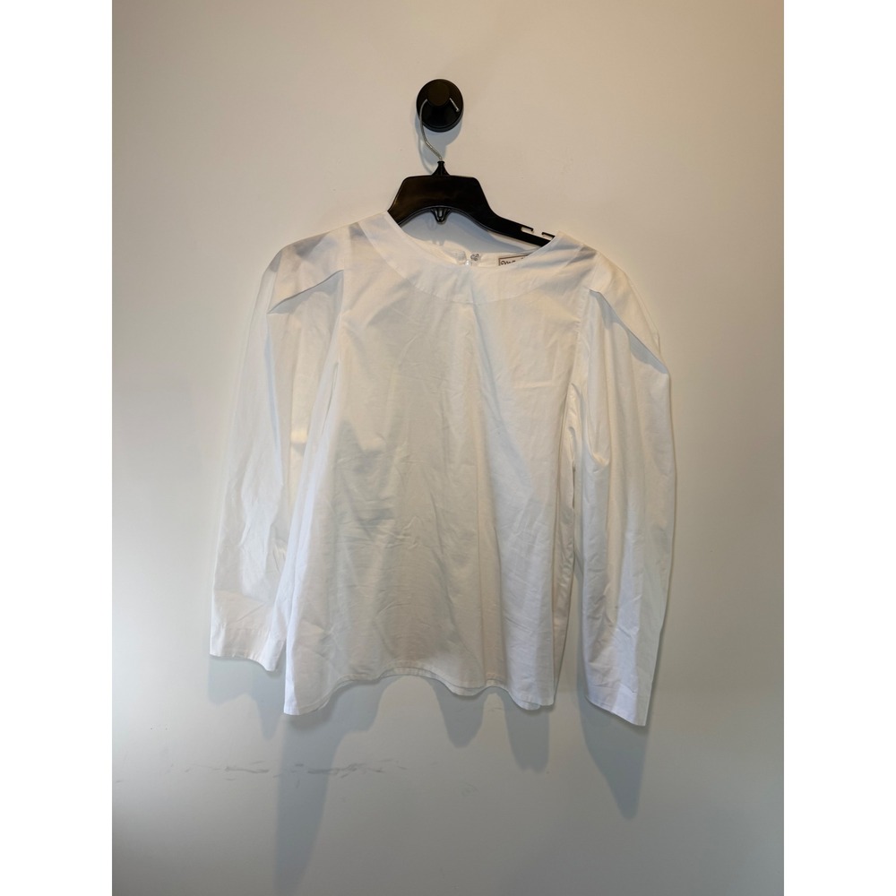 Mille Resort & Travel White Cotton Puff Sleeve Blouse Top Small Pleated Shoulder